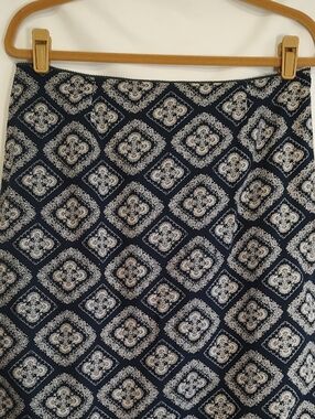 Aeropostale Navy Blue Printed Pencil Skirt